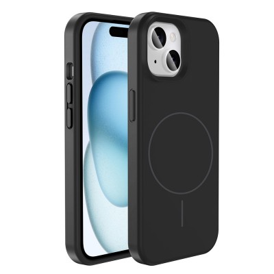 Bal-z Apple iPhone 13 Kılıf M-safe Şarj Özellikli Sıvı Teknolojili Silinebilir Sert Zore Kivi Kapak