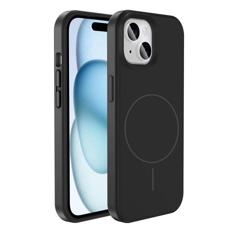 Bal-z Apple iPhone 13 Kılıf M-safe Şarj Özellikli Sıvı Teknolojili Silinebilir Sert Zore Kivi Kapak