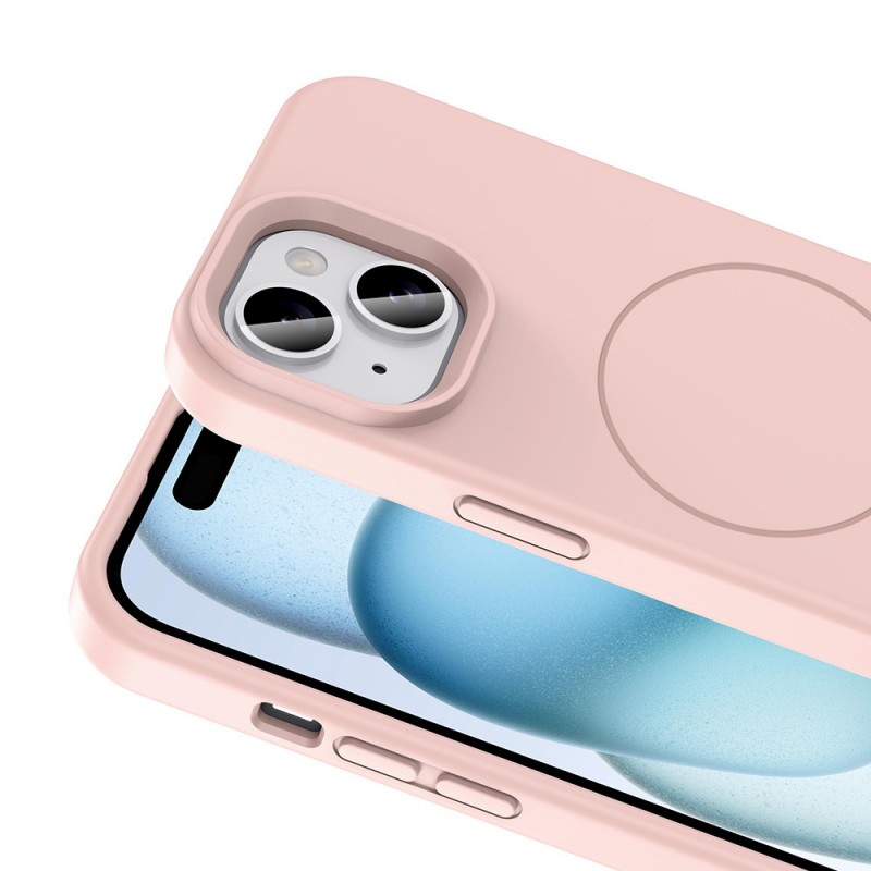 Bal-z Apple iPhone 13 Kılıf M-safe Şarj Özellikli Sıvı Teknolojili Silinebilir Sert Zore Kivi Kapak