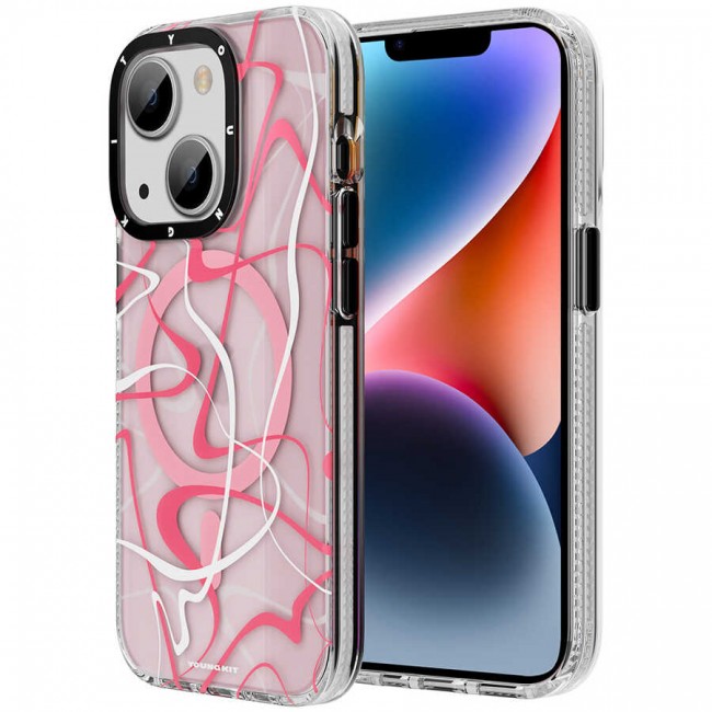 Apple iPhone 13 Kılıf Magsafe Şarj Özellikli Youngkit Water-Ink Serisi Kapak Apple iPhone 13 Kılıf Magsafe Şarj Özellikli Youngkit Water-Ink Serisi Kapak