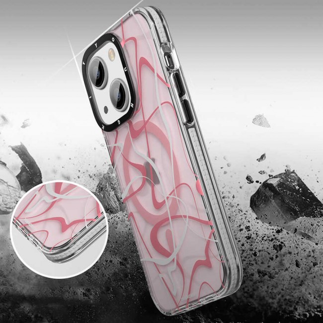 Apple iPhone 13 Kılıf Magsafe Şarj Özellikli Youngkit Water-Ink Serisi Kapak Apple iPhone 13 Kılıf Magsafe Şarj Özellikli Youngkit Water-Ink Serisi Kapak