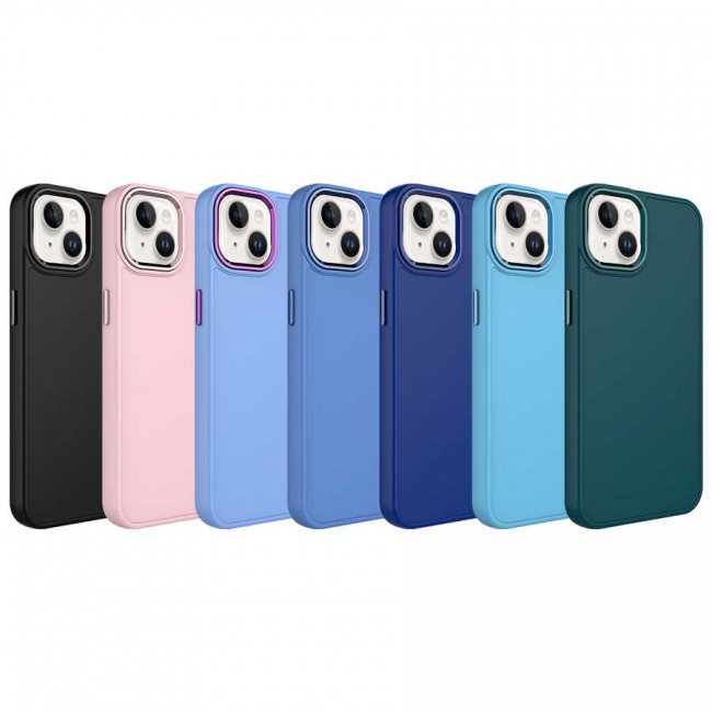 Apple iPhone 13 Kılıf Metal Çerçeve ve Buton Tasarımlı Silikon Zore Luna Kapak Apple iPhone 13 Kılıf Metal Çerçeve ve Buton Tasarımlı Silikon Zore Luna Kapak