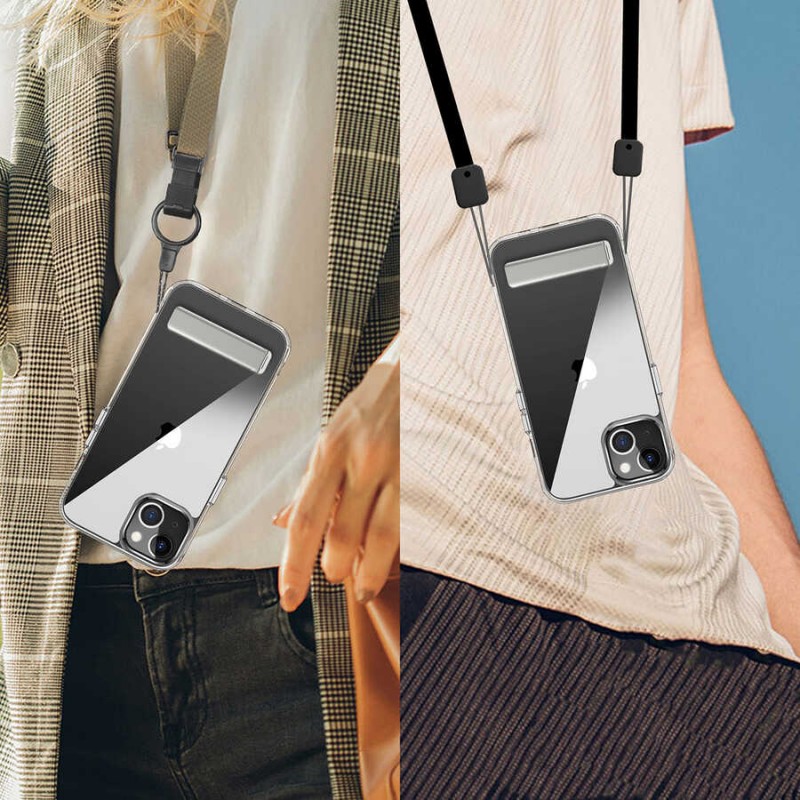 Bal-z Apple iPhone 13 Kılıf Standlı Şeffaf Silikon  L-Stand Kapak