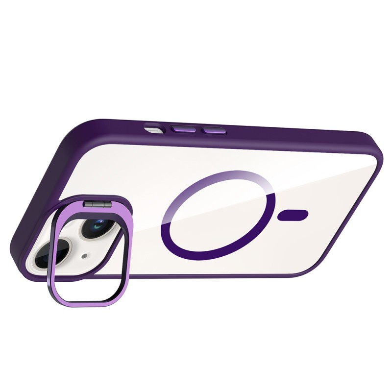 Bal-z Apple iPhone 13 Kılıf Standlı ve Kamera Lens Hediyeli M-Safe Şarj Özellikli Zore Etro Kapak