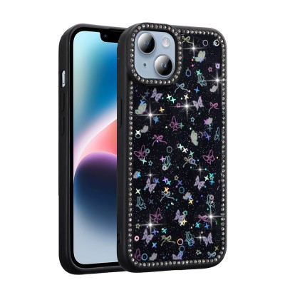 Bal-z Apple iPhone 13 Kılıf Taşlı ve Simli Tasarım Zore Azra Kapak