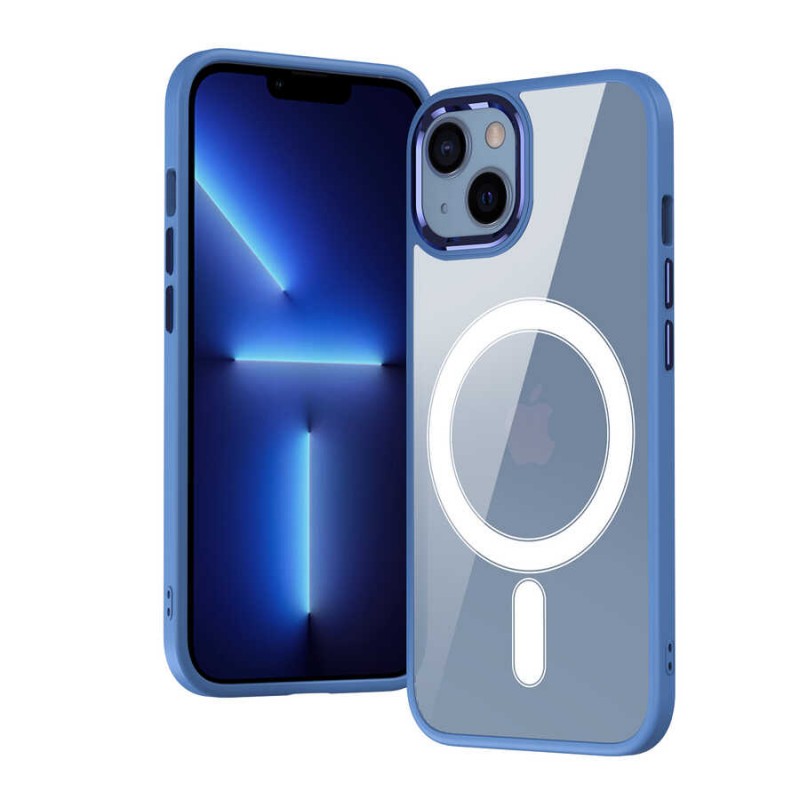 Bal-z Apple iPhone 13 Kılıf Wireless Şarj Özellikli  Krom M-safe Silikon Kapak