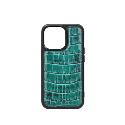 Bal-z Apple iPhone 13 Kılıf Wiwu Croco Pattern Calfskin Orjinal Deri Kapak