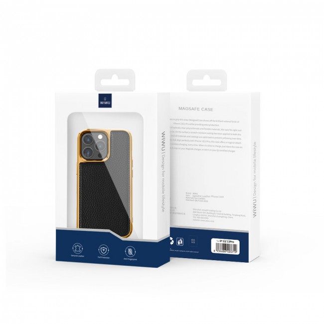 Apple iPhone 13 Kılıf Wiwu Genuine Leather Gold Calfskin Orjinal Deri Kapak Apple iPhone 13 Kılıf Wiwu Genuine Leather Gold Calfskin Orjinal Deri Kapak