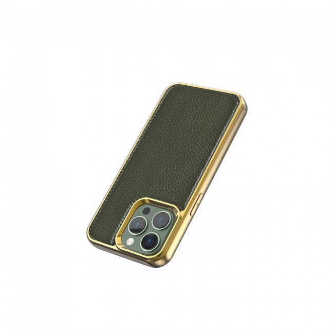 Apple iPhone 13 Kılıf Wiwu Genuine Leather Gold Calfskin Orjinal Deri Kapak Apple iPhone 13 Kılıf Wiwu Genuine Leather Gold Calfskin Orjinal Deri Kapak