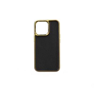 Bal-z Apple iPhone 13 Kılıf Wiwu Genuine Leather Gold Calfskin Orjinal Deri Kapak