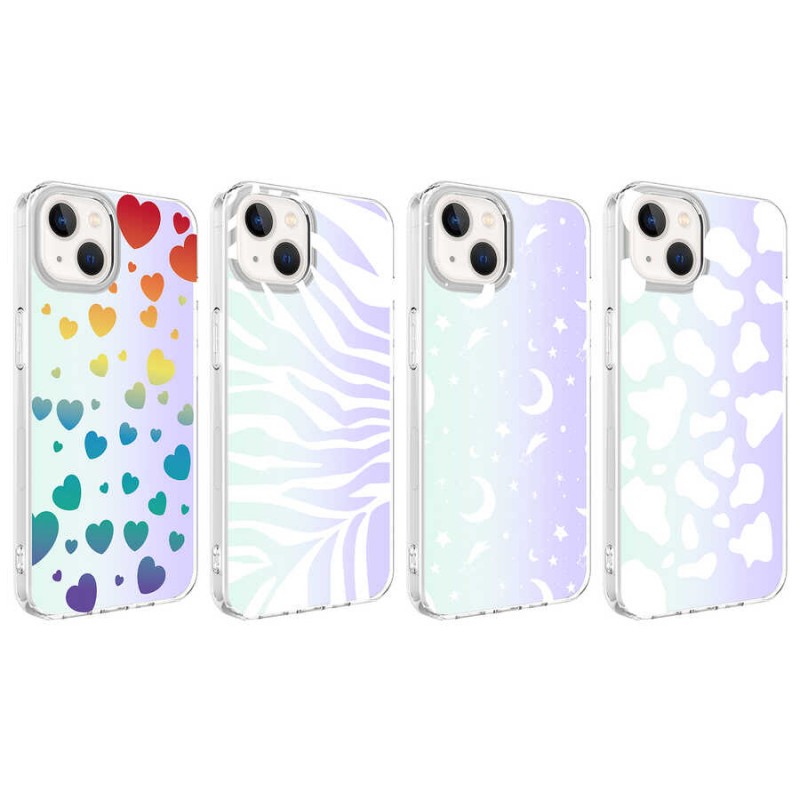 Bal-z Apple iPhone 13 Kılıf  M-Blue Desenli Kapak