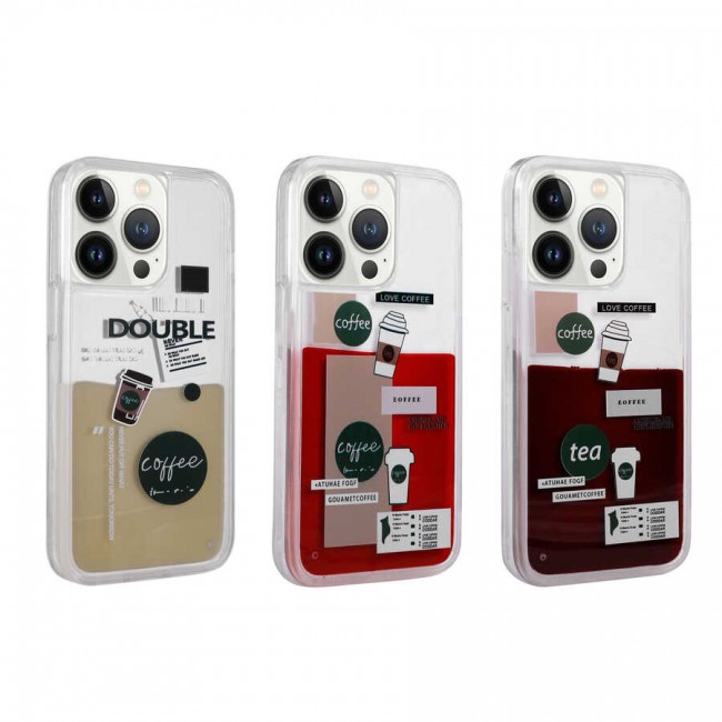 Apple iPhone 13 Pro Kılıf Desenli Sıvılı Zore Drink Silikon Kapak Apple iPhone 13 Pro Kılıf Desenli Sıvılı Zore Drink Silikon Kapak