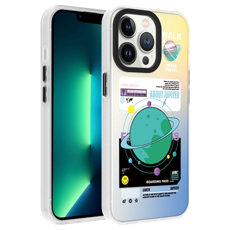 Bal-z Apple iPhone 13 Pro Kılıf Desenli  Dragon Sert Kapak