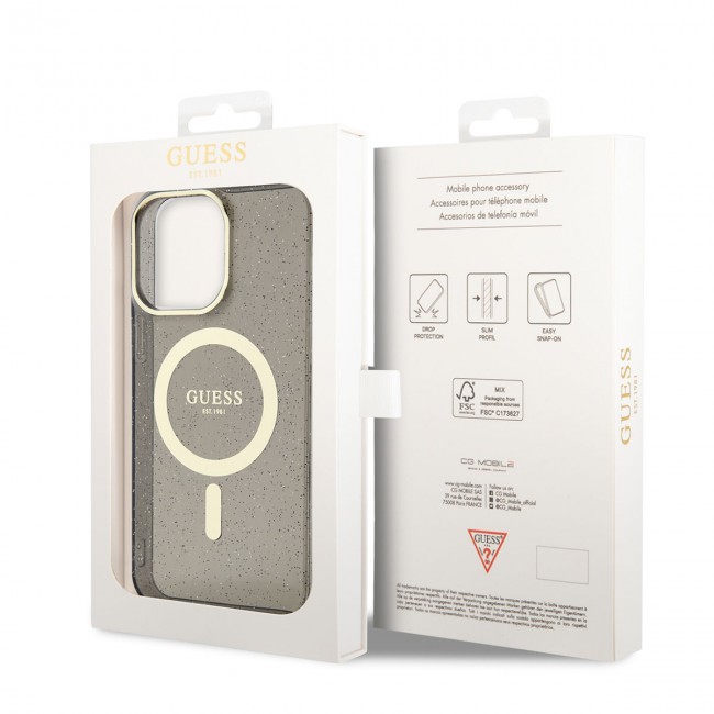 Apple iPhone 13 Pro Kılıf GUESS Magsafe Şarj Özellikli Glitter Kapak Apple iPhone 13 Pro Kılıf GUESS Magsafe Şarj Özellikli Glitter Kapak