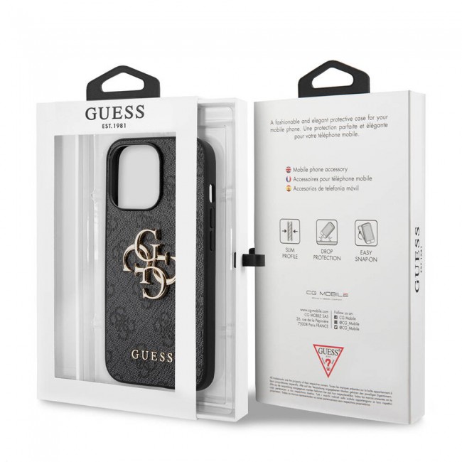 Apple iPhone 13 Pro Kılıf Guess Orjinal Lisanslı PU Deri 4G Desenli Metal Büyük 4G ve Yazı Logolu Kapak Apple iPhone 13 Pro Kılıf Guess Orjinal Lisanslı PU Deri 4G Desenli Metal Büyük 4G ve Yazı Logolu Kapak