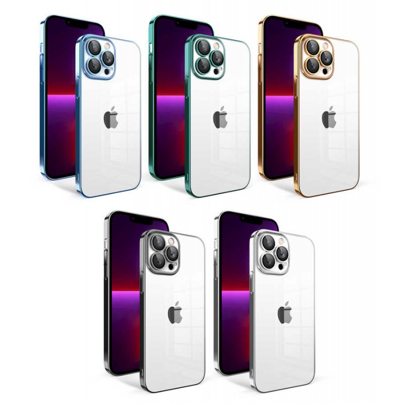 Bal-z Apple iPhone 13 Pro Kılıf Kamera Korumalı Renkli Çerçeveli  Garaj Kapak
