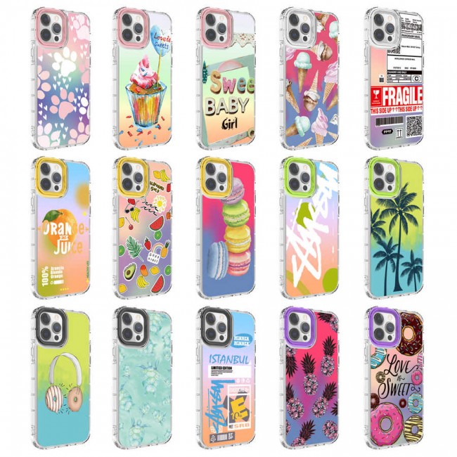 Apple iPhone 13 Pro Kılıf Kamera Korumalı Renkli Desenli Sert Silikon Zore Korn Kapak Apple iPhone 13 Pro Kılıf Kamera Korumalı Renkli Desenli Sert Silikon Zore Korn Kapak