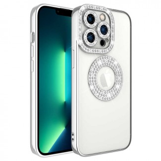 Apple iPhone 13 Pro Kılıf Kamera Korumalı Taş Süslemeli Arkası Şeffaf Zore Asya Kapak Apple iPhone 13 Pro Kılıf Kamera Korumalı Taş Süslemeli Arkası Şeffaf Zore Asya Kapak