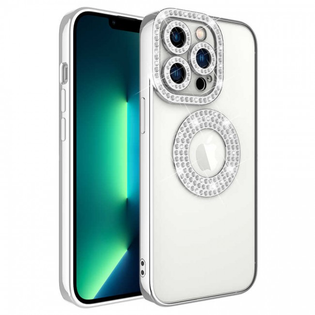 Apple iPhone 13 Pro Kılıf Kamera Korumalı Taş Süslemeli Arkası Şeffaf Zore Asya Kapak Apple iPhone 13 Pro Kılıf Kamera Korumalı Taş Süslemeli Arkası Şeffaf Zore Asya Kapak