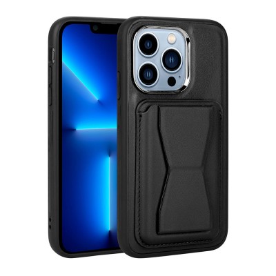 Bal-z Apple iPhone 13 Pro Kılıf Kartlıklı Standlı ​Pu Deri  Memo Kapak