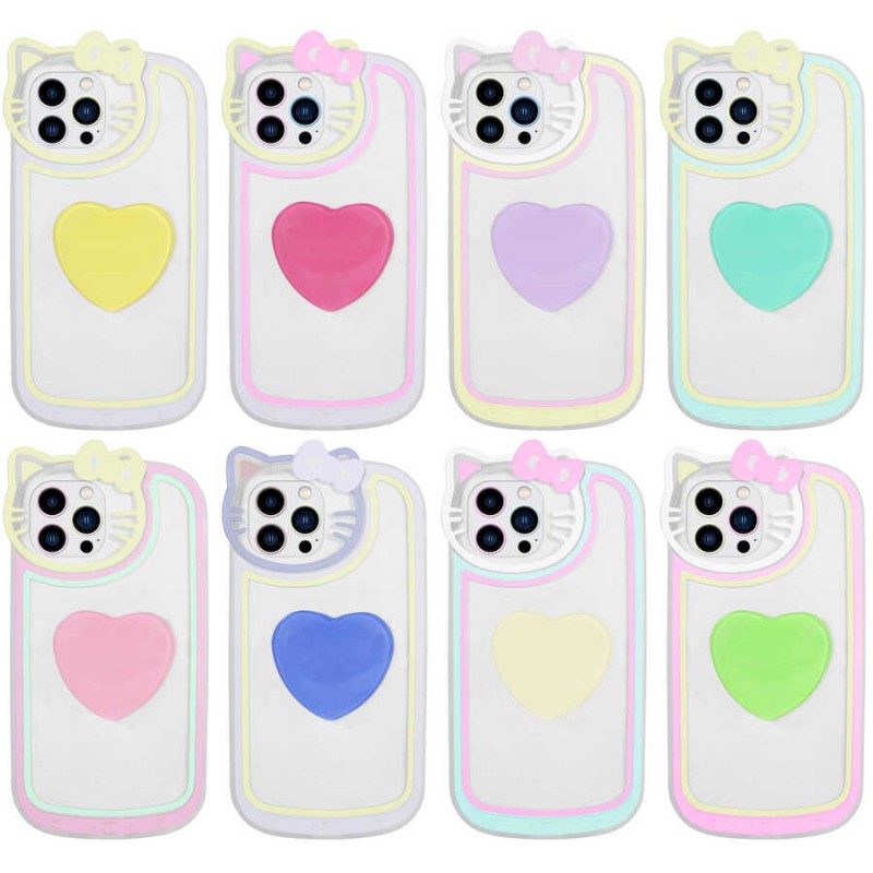 Bal-z Apple iPhone 13 Pro Kılıf Kedi Figürlü Transparan Pop Soketli  Ritmik Kapak