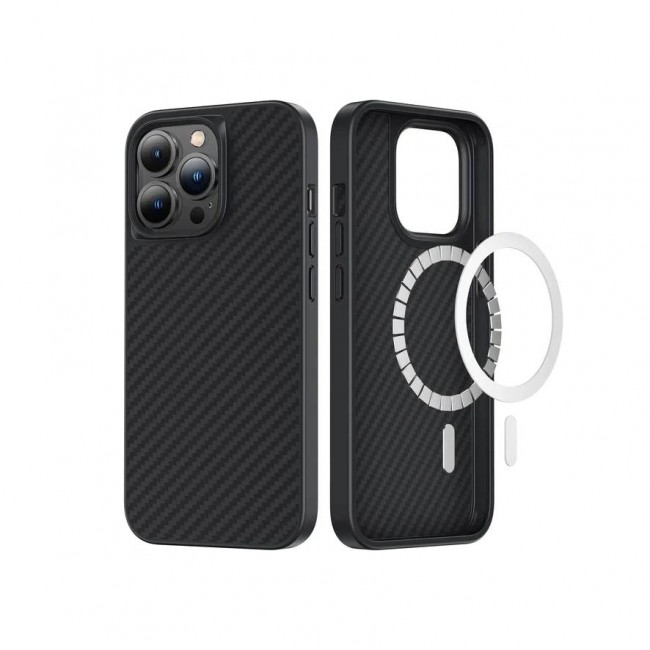Apple iPhone 13 Pro Kılıf Magsafe Özellikli Karbon Fiber Benks Essential Kevlar Kapak Apple iPhone 13 Pro Kılıf Magsafe Özellikli Karbon Fiber Benks Essential Kevlar Kapak
