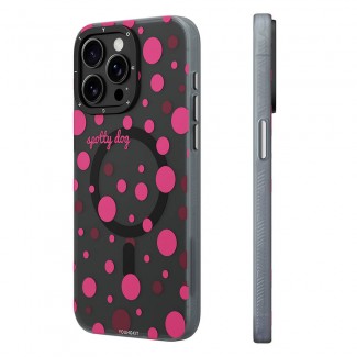 Apple iPhone 13 Pro Kılıf M-safe Şarj Özellikli Polka Dot Desenli Youngkit Spots Serisi Kapak Apple iPhone 13 Pro Kılıf M-safe Şarj Özellikli Polka Dot Desenli Youngkit Spots Serisi Kapak