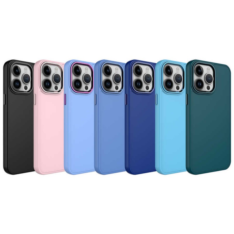 Bal-z Apple iPhone 13 Pro Kılıf Metal Çerçeve ve Buton Tasarımlı Silikon  Luna Kapak