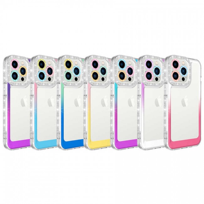 Apple iPhone 13 Pro Kılıf Simli ve Renk Geçiş Tasarımlı Lens Korumalı Zore Park Kapak Apple iPhone 13 Pro Kılıf Simli ve Renk Geçiş Tasarımlı Lens Korumalı Zore Park Kapak