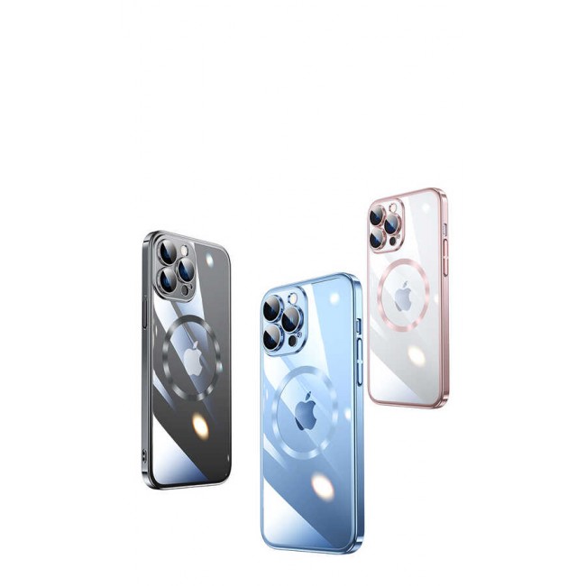 Apple iPhone 13 Pro Kılıf Wireless Şarj Özellikli Sert PC Zore Riksos Magsafe Kapak