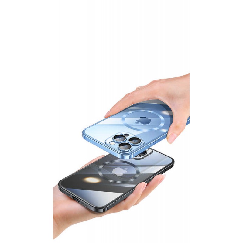 Bal-z Apple iPhone 13 Pro Kılıf Wireless Şarj Özellikli Sert PC  Riksos M-safe Kapak