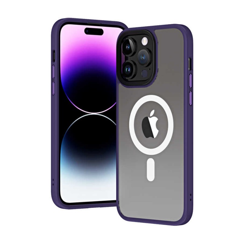 Bal-z Apple iPhone 13 Pro Kılıf Wireless Şarj Özellikli  Hibrit M-safe Kapak