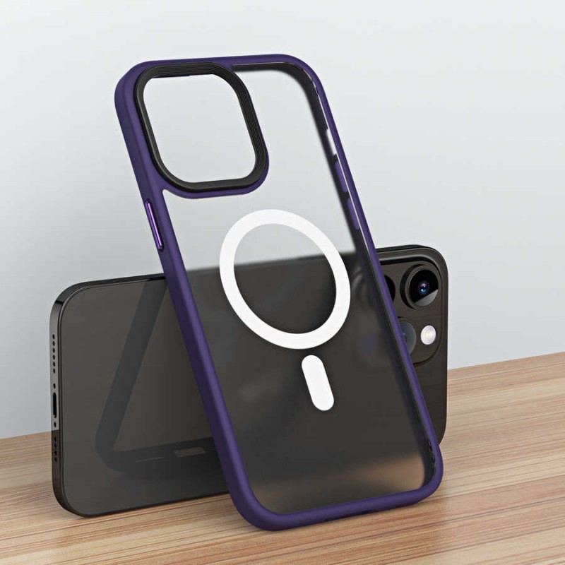 Bal-z Apple iPhone 13 Pro Kılıf Wireless Şarj Özellikli  Hibrit M-safe Kapak