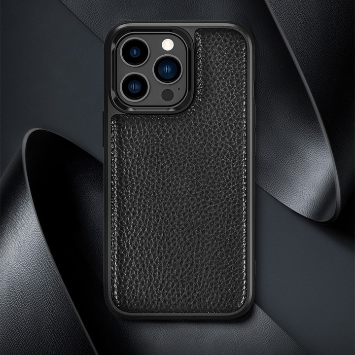 Apple iPhone 13 Pro Kılıf Wiwu Genuine Leather Plastic Calfskin Orjinal Deri Kapak