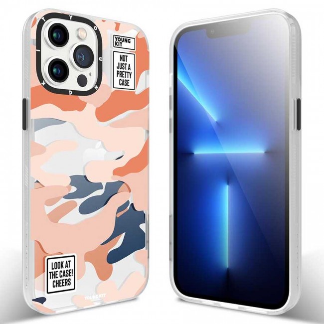 Apple iPhone 13 Pro Kılıf YoungKit Kamuflaj Serisi Kapak Apple iPhone 13 Pro Kılıf YoungKit Kamuflaj Serisi Kapak