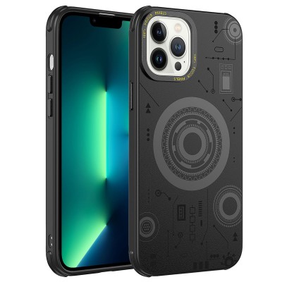 Bal-z Apple iPhone 13 Pro Kılıf  Wireless Şarj Özellikli Desenli Hot Kapak