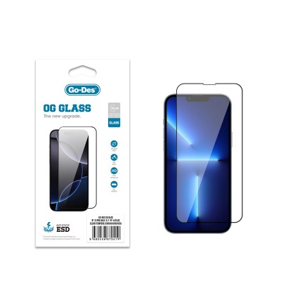 Bal-z Apple iPhone 13 Pro Max Go Des OG Glass Antistatik Temperli Cam Ekran Koruyucu