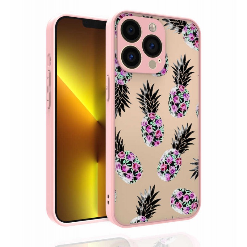 Bal-z Apple iPhone 13 Pro Max Kılıf Desenli Kamera Korumalı Parlak  Nora Kapak