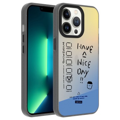 Bal-z Apple iPhone 13 Pro Max Kılıf Desenli  Dragon Sert Kapak