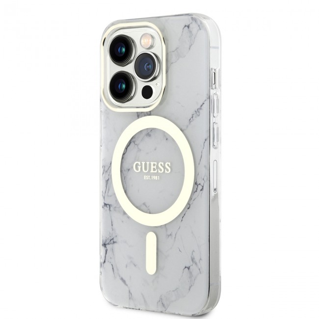 Apple iPhone 13 Pro Max Kılıf GUESS Magsafe Şarj Özellikli Mermer Desenli Kapak Apple iPhone 13 Pro Max Kılıf GUESS Magsafe Şarj Özellikli Mermer Desenli Kapak