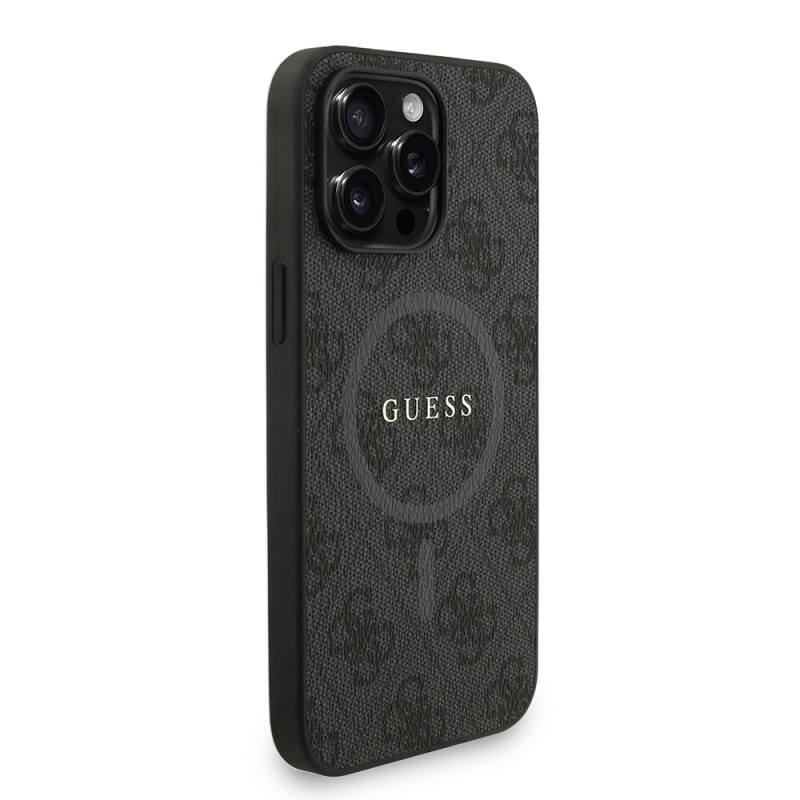 Bal-z Apple iPhone 13 Pro Max Kılıf Guess Orjinal Lisanslı M-safe Şarj Özellikli PU Deri Bilek Askı İpli Yazı Logolu Kapak