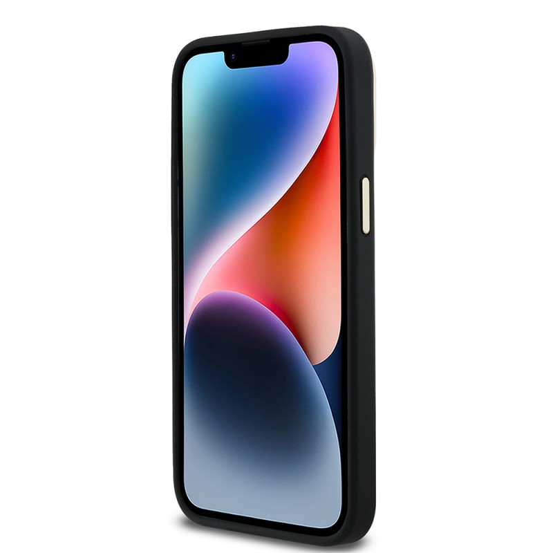 Bal-z Apple iPhone 13 Pro Max Kılıf Guess Orjinal Lisanslı PU Deri Taşlı Üçgen Logo 4G Desenli Kamera Standlı Kapak