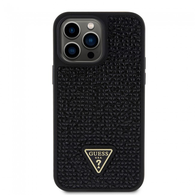 Apple iPhone 13 Pro Max Kılıf Guess Orjinal Lisanslı Taşlı Arka Yüzey Üçgen Logolu Kapak Apple iPhone 13 Pro Max Kılıf Guess Orjinal Lisanslı Taşlı Arka Yüzey Üçgen Logolu Kapak