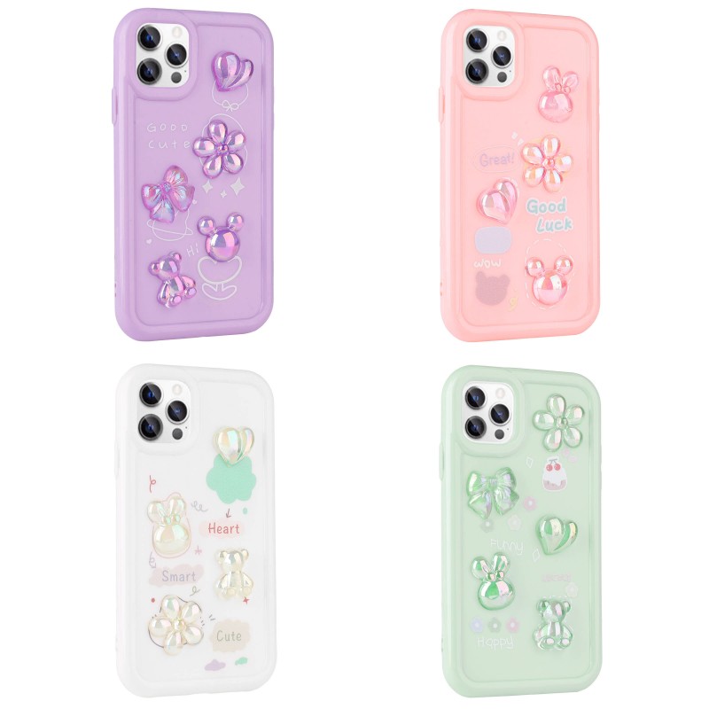 Bal-z Apple iPhone 13 Pro Max Kılıf Kabartma Figürlü Parlak  Toys Silikon Kapak