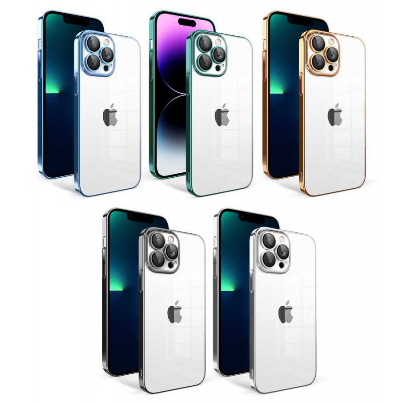 Bal-z Apple iPhone 13 Pro Max Kılıf Kamera Korumalı Renkli Çerçeveli  Garaj Kapak