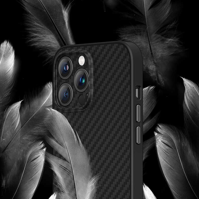 Bal-z Apple iPhone 13 Pro Max Kılıf Karbon Fiber Benks Hybrid Kevlar Kapak
