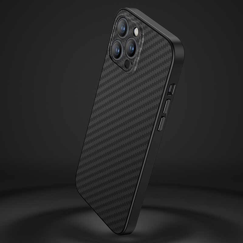 Bal-z Apple iPhone 13 Pro Max Kılıf Karbon Fiber Benks Hybrid Kevlar Kapak