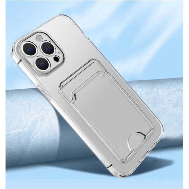 Apple iPhone 13 Pro Max Kılıf Kartlıklı Şeffaf Zore Setra Clear Silikon Kapak Apple iPhone 13 Pro Max Kılıf Kartlıklı Şeffaf Zore Setra Clear Silikon Kapak