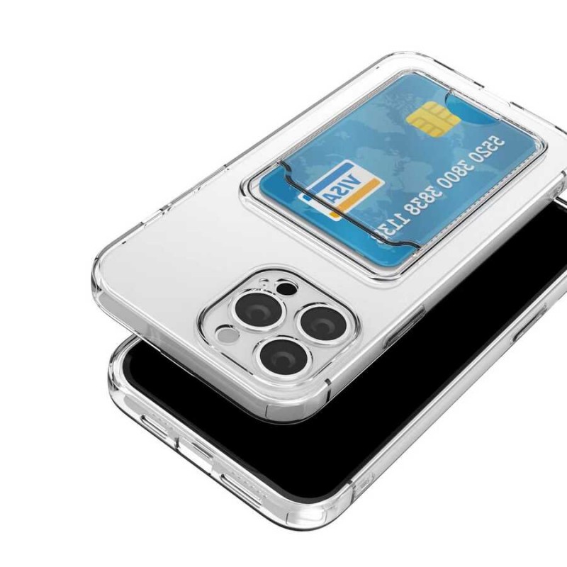 Bal-z Apple iPhone 13 Pro Max Kılıf Kartlıklı Şeffaf  Setra Clear Silikon Kapak