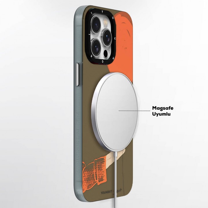 Apple iPhone 13 Pro Max Kılıf Magsafe Şarj Özellikli Youngkit Orange Serisi Flying Balloon Kapak